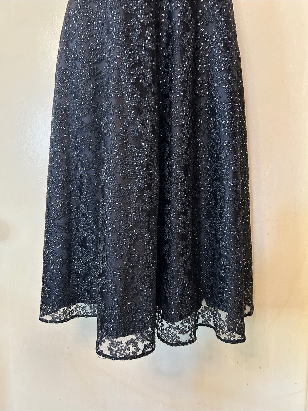 Tahari ASL Black Sparkle Lace Midi Dress size 6 - Picture 5 of 12